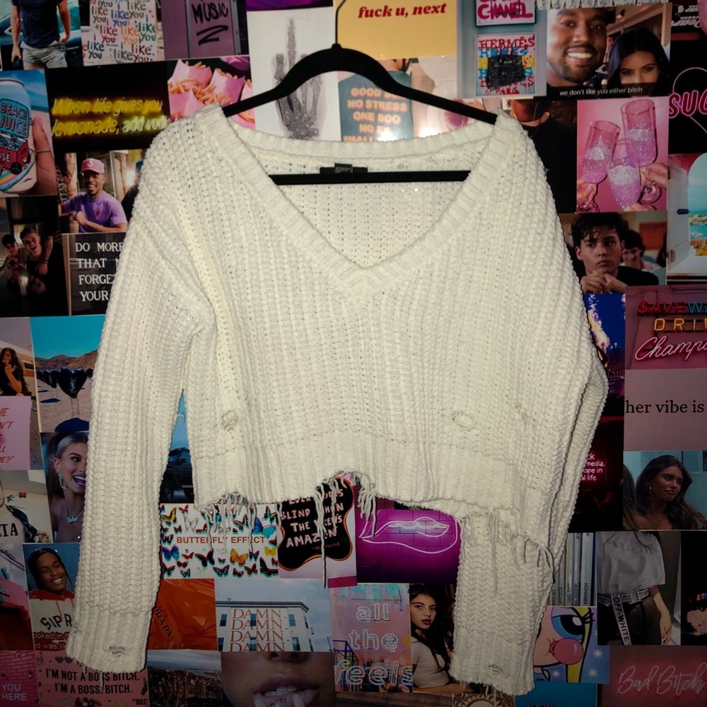 Distressed forever 11 sweater
